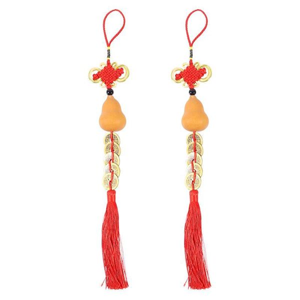 

2pcs coin gourd pendants hanging ornaments feng shui five coins pendants