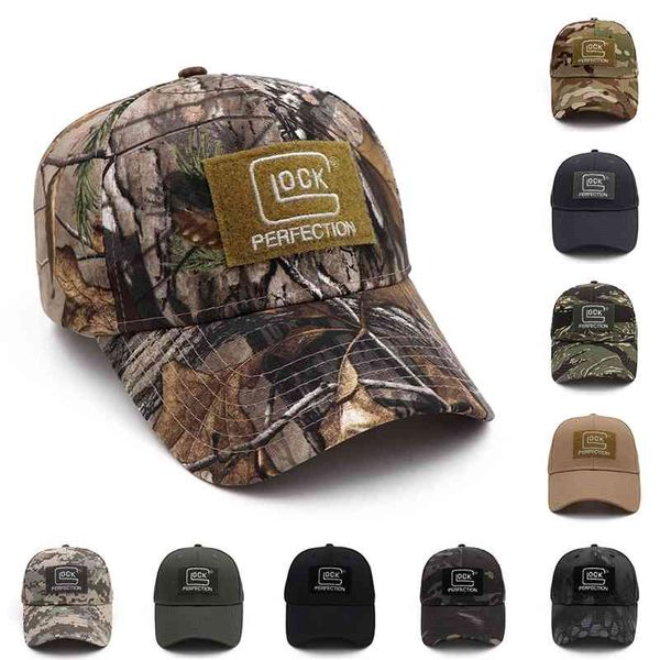 

2021 tactical glock shooting sports baseball cap fishing caps men outdoor hunting jungle hat airsoft hiking casquette hats, Black;white
