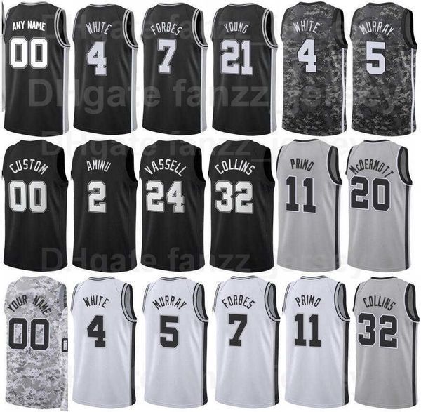 

screen print basketball josh richardson jersey 7 jakob poeltl 25 lonnie walker iv 1 doug mcdermott 17 dejounte murray 5 keldon johnson 3 tea, Black;red