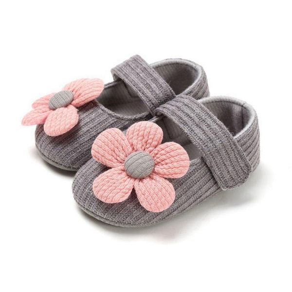 

winter toddler newborn knitted baby footwears girls flower print first walkers warm infant toddler crib shoes