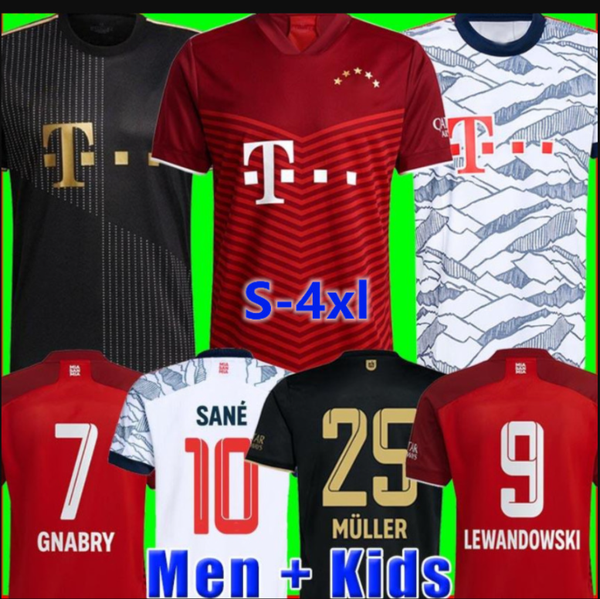 

s-4xl bayern jerseys 21 22 lewandowski sane goretzka coman muller davies soccer football shirt men + kids kit 2021 2022 humanrace fourth 4th, Black;yellow