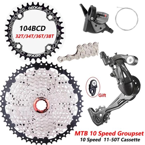 

bike derailleurs ztto mtb 1*10 speed group set shifter rear derailleur 10s11-50t cassette k7 sprocket 10s 10v chain for m610m670 x5 x7 parts