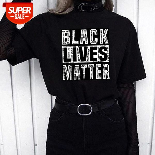 

sunfiz yf 2020 fashion black lives matter printed round neck short sleeve loose woman t shirts ladies tshirts tee #uj0z, White