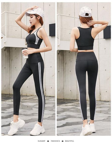 

yoga outfit 2021 bra set women gym running sports suit leisure fitness loose high waist fast drying pant