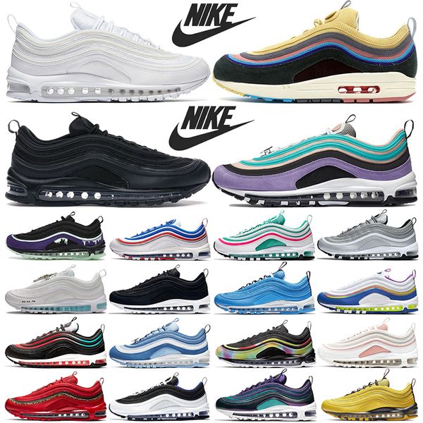 

nike air max 97 airmax 97s men women running shoes triple white sean wotherspoon blue hero have a day halloween jesus bred south beach train