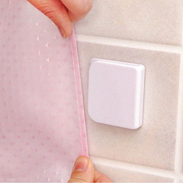 

2pcs/set adhesive shower curtain clip anti splash spill swater leaking guard bathroom curtain buckle decorative accessories