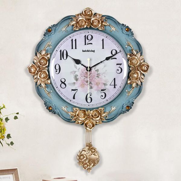 

wall clocks european style creative fashion clock living room mute art decoration home modern light luxury watch
