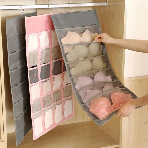 

storage boxes & bins double-sided hanging bag closet organizer for clothes dressing bra underwear socks bags1