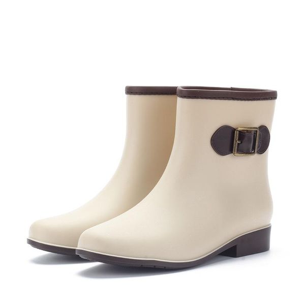 

boots fashion high-end women rain thickened non-slip pvc waterproof rubber shoes snow, Black