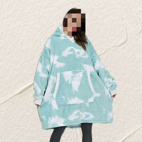 

dyed printing lazy tv nightgown winter leisure home pajamas, Black