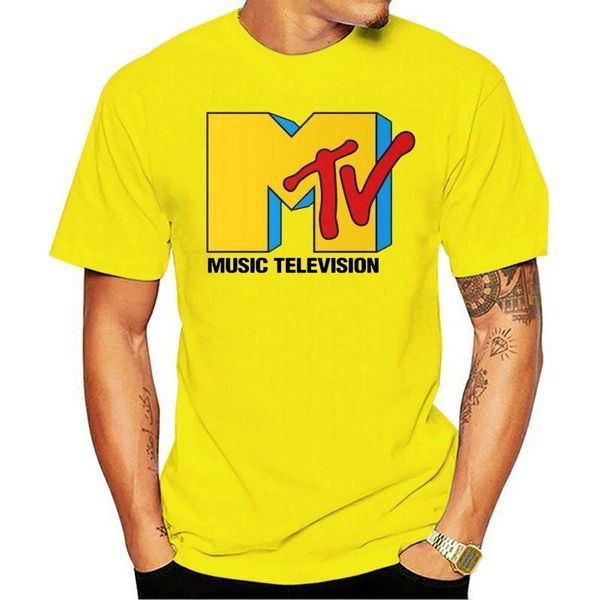 

men's t-shirts blouses welvga men of mtv i want my music tv yellow t-shirt, White;black