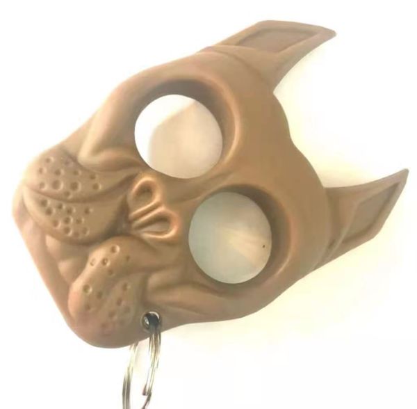 

2021 new tiger head key chain tiger head plastic steel finger tiger plastic finger ring mini girl self defense finger ring003