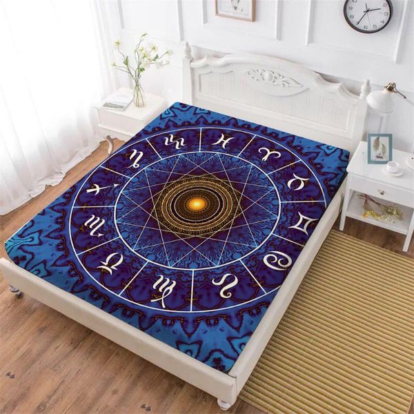 

luxury constellations print bed sheets digital print fitted sheet letter mattress cover elastic band soft bedclothes d15