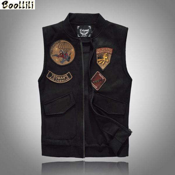

men's vests spring autumn black solid color denim vest punk rock style waistcoat motorcycle sleeveless jacket, Black;white