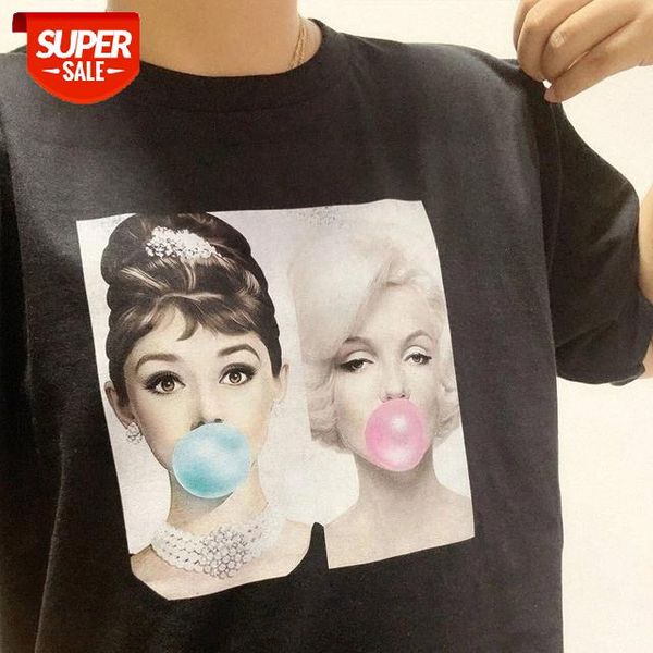 

sunfiz YF Fashion Bubble Gum Funny T-Shirt Grunge Aesthetic Unisex Women Printed Tee Tumblr Women Top Clothing #8x2y, White
