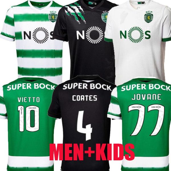

20 21 sporting soccer jersey men+ kids kit 2020 2021 sporting lisbon football shirt s.coates vietto camisa de futebol phellype acuna jersey, Black;yellow