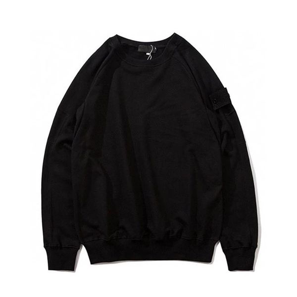 

2021 autumn and winter island solid color mens hoodies casual logo long sleeve loose couple men and women o-neck sweatshirts 1014, Black
