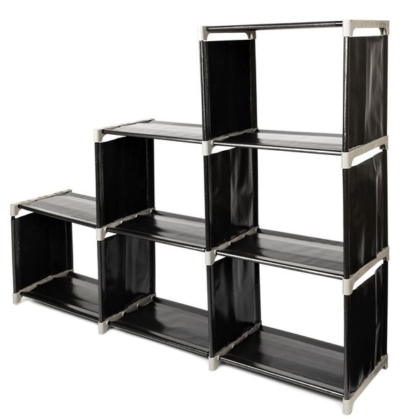

6 cubes grid storage closet cloth organizer shelf bookcase storage modular need to assemble us stock