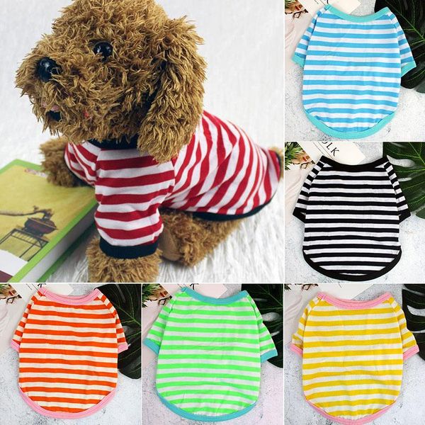 

striped dog polo t-shirt clothes summer small chihuahua pet vest t-shirt dog vest pet puppy clothing