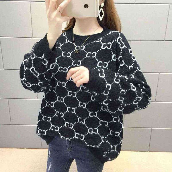 

for cloth sweater luxury womens woman digner sweaters casual knit contrast color long-sved autumn fashion classic ladi collar cotton 3yzn u9, White;black