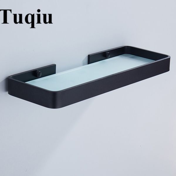 

2021 new 25cm 35cm 45cm black aluminum shelf,square bathroom glass shees,shower room rack,cosmetic shelf i8aw