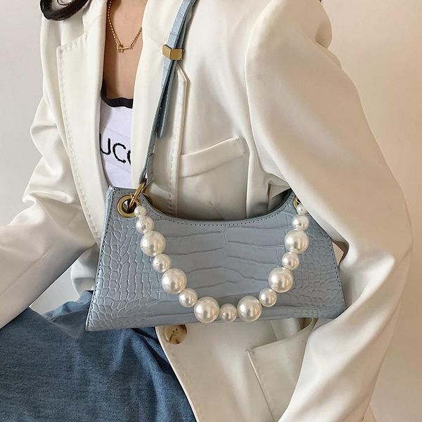 

evening bags female luxury tote handbag over the shoulder 2021 spring women stone pattern pu leather underarm bag small
