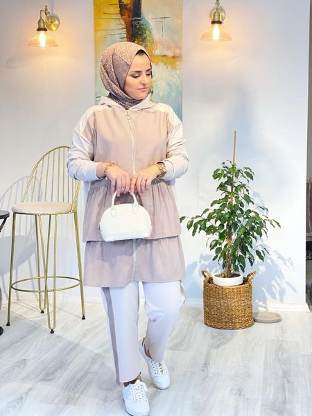 

ethnic clothing women's suit zipper cotton casual seasonal hijab muslim 2022 model fashion islamic, Red