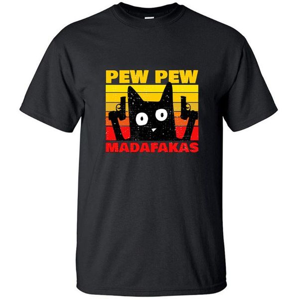 

men's t-shirts funny cat pew madafakas kawaii anime vintage cool half sleeved t shirt printed cotton shirts gray men harajuku tshirt, White;black