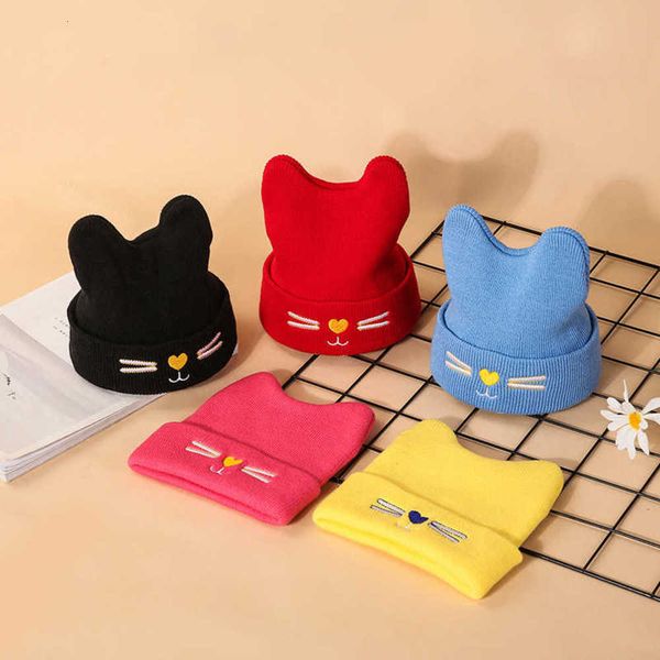 

2021 fashion baby hat autumn and winter kitty wool, Yellow