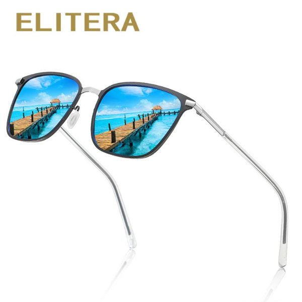

sunglasses elitera driving polarized men frame sport sun glasses driver retro goggles sunglass uv400 anti-glare, White;black