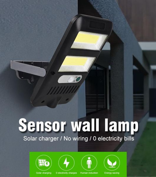 

floodlights cob solar wall light powered street motion sensor outdoor security lamp waterproof night garden lights flood