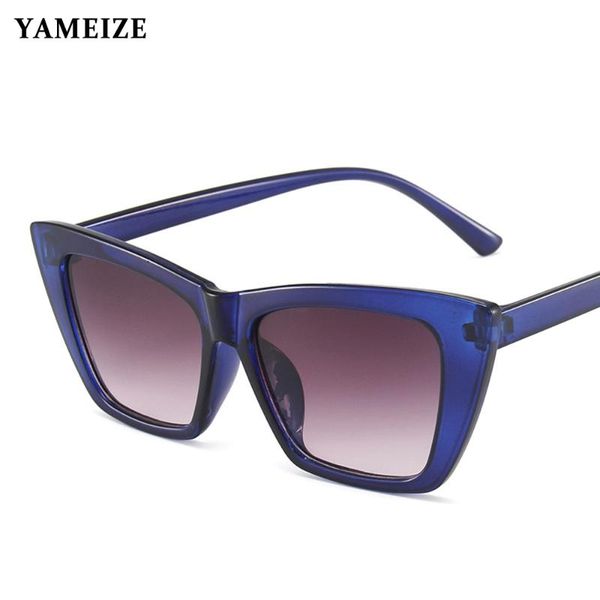 

sunglasses yameize square retro women brand designer cat eye sun glasses fashion steampunk female uv400, White;black