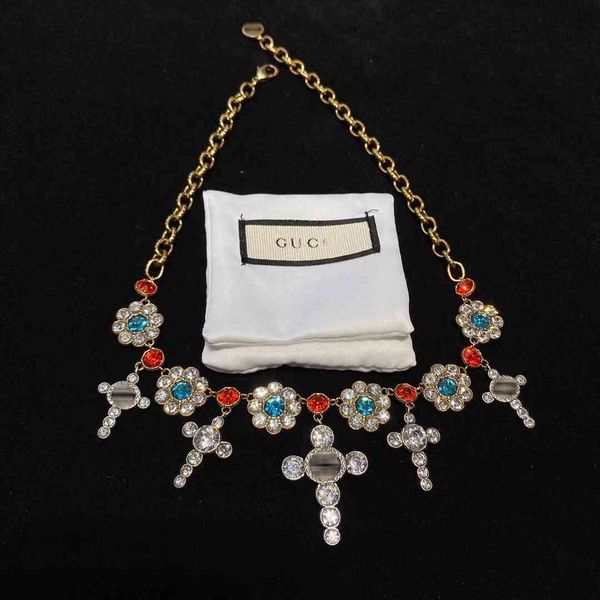 

design new fashion heavy industry women's net red with meiku faner classic color floret necklace, Silver