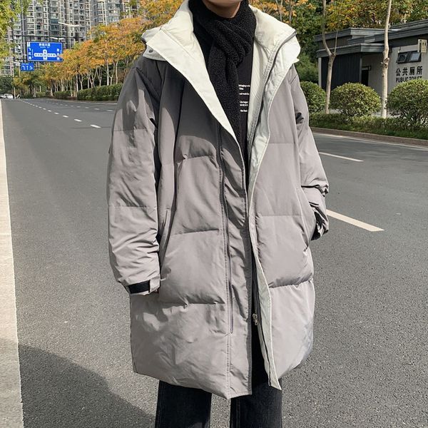 

2021 New Winter Long Down Jacket Men's Warm Fashion Casual Hooded Parka Men Style Oversize Coat Mens Overcoat M-2xl V2qq, Black