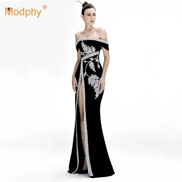 

sequins floor long dress black strapless bodycon split celebrity evening party runway vestidos 210527, Black;gray