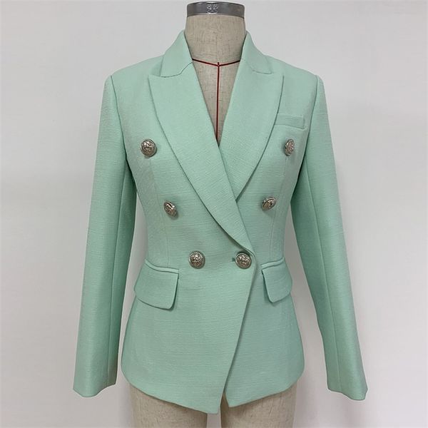 Damen-High-End-Jackenstil, temperamentvoll, langärmelig, schlanker Damen-Blazer für Herbst und Winter, klassischer kleiner Anzug, Mintgrün 210527