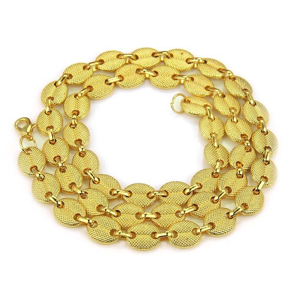 

coffee beans link chain 12mm necklace for men alloy rope link chain necklaces fashion hip hop men jewelry#ss40, Silver