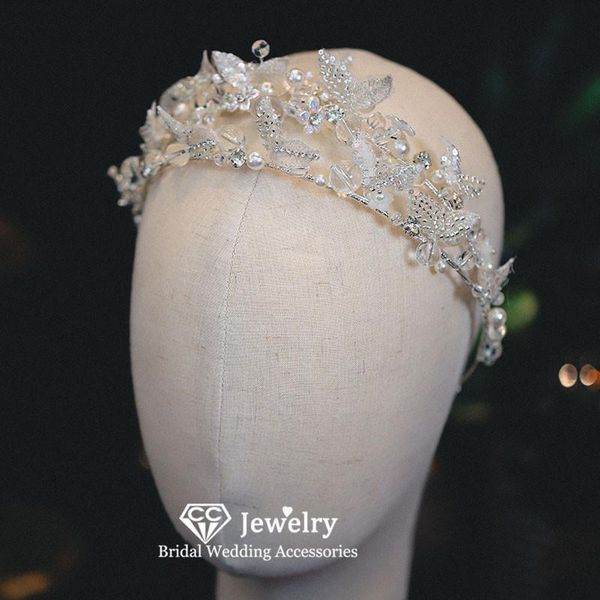 

hair clips & barrettes princess headbands women accessories wedding headdress engagement jewelry bridal headpiece 100% handmade crowns an, Golden;silver