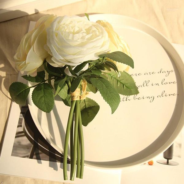 

head/bouquet peony artificial rose flowers silk fake flower peonies for wedding diy home decoration decorative & wreaths1