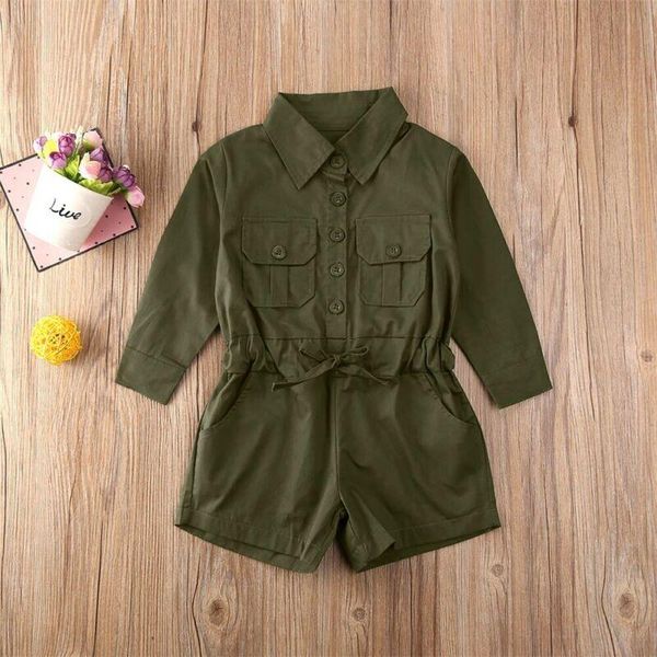 

jumpsuits 1-6years kids overalls toddler baby girl romper with pockets jumpsuit one-piece, Blue
