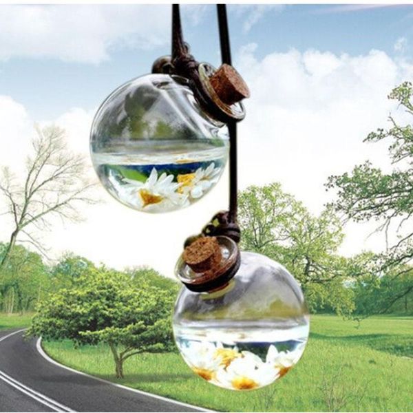 

car air freshener 3pcs/set hanging pendant empty glass perfume bottle suspension ornaments for essential oils without