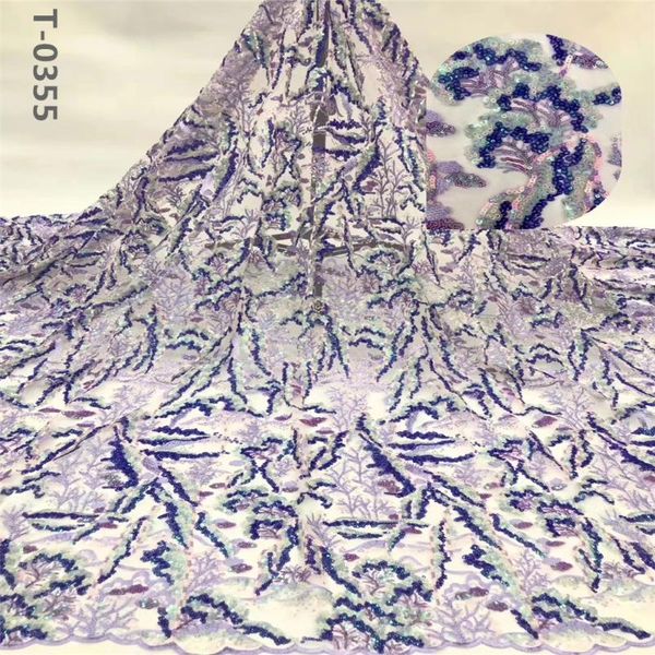 

ribbon design french net lace fabric latest african tulle mesh with sequins for wedding dress, Pink;blue