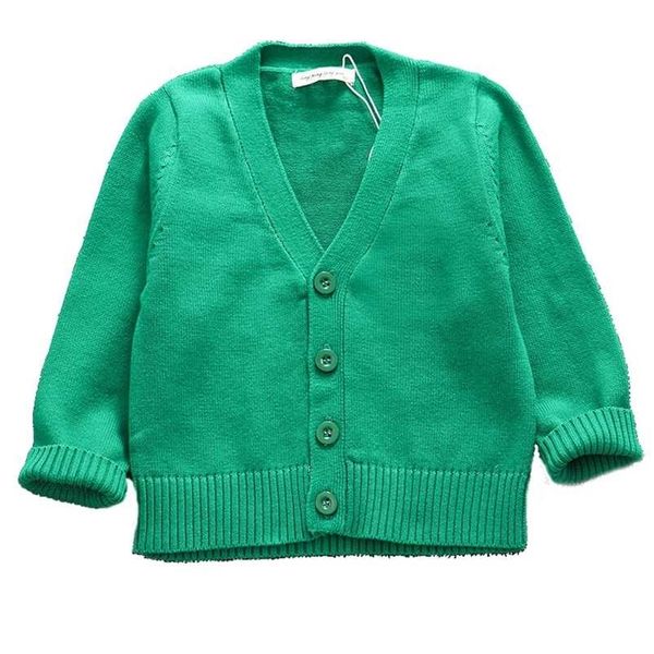 

autumn toddler girl sweater baby boy clothes girls knitted v-neck cardigan kids candy colors christmas children 211201, Blue