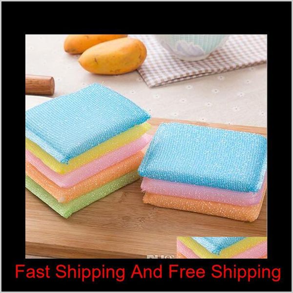 

4pcs/pack household cleaning tools multi-purpose antibacterial non stick oil dishwashing magic sponge bru qylype petsyard