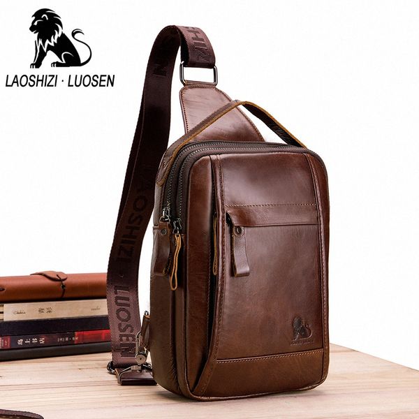 

male genuine leather fashion chest bags anti theft oil wax handbag crossbody shoulder man business travel messenger blosos gift 93ly#
