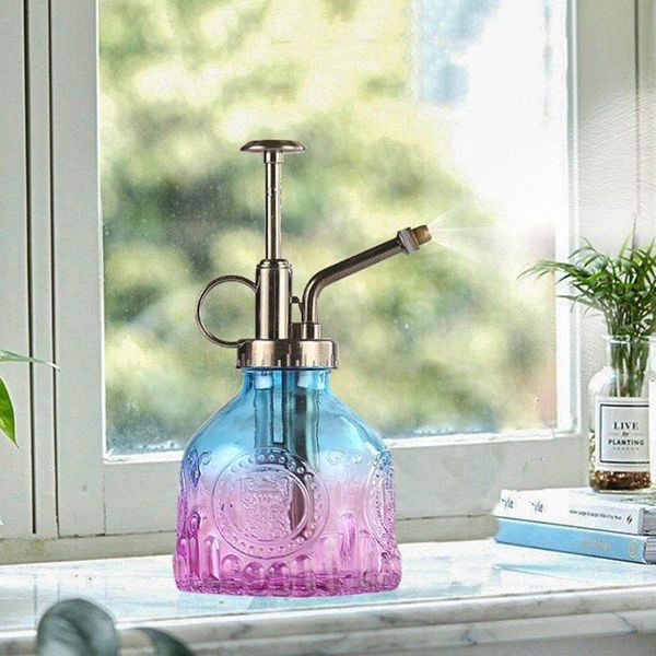 

watering equipments gardening retro glass can air pressure spray kettle garden tools water pot sprayer green plant sprinkler