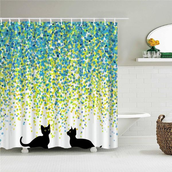 

shower curtains flowers plant bath curtain waterproof fabric leaves funny animals printing bathroom screen decoration with hooks