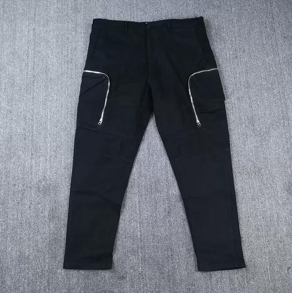 

2021 outdoor sports pants men's street casual pocket hip hop solid color overalls jogging suit leisure trousers, Black