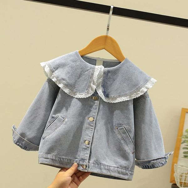 

jackets jacketsx276 lace collar denim jacket, Blue;gray