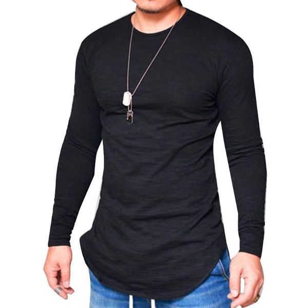 

men's t-shirts men sweatshirts blouse autumn solid color o neck long sleeve cotton thin t-shirt bottoming printed, White;black